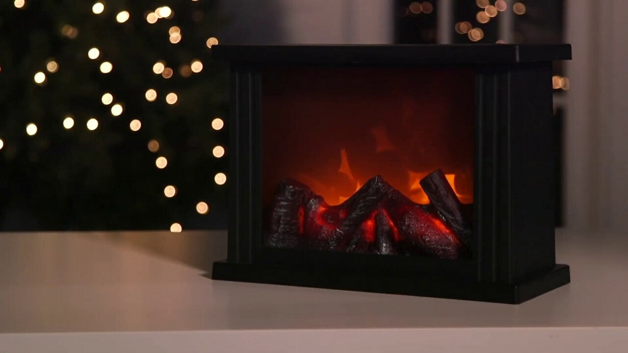 Black Fireplace Lantern LED壁爐