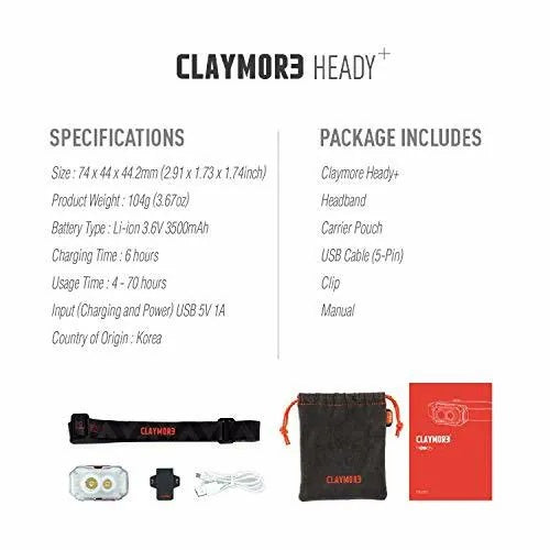 Claymore Heady+ 戶外充電頭燈