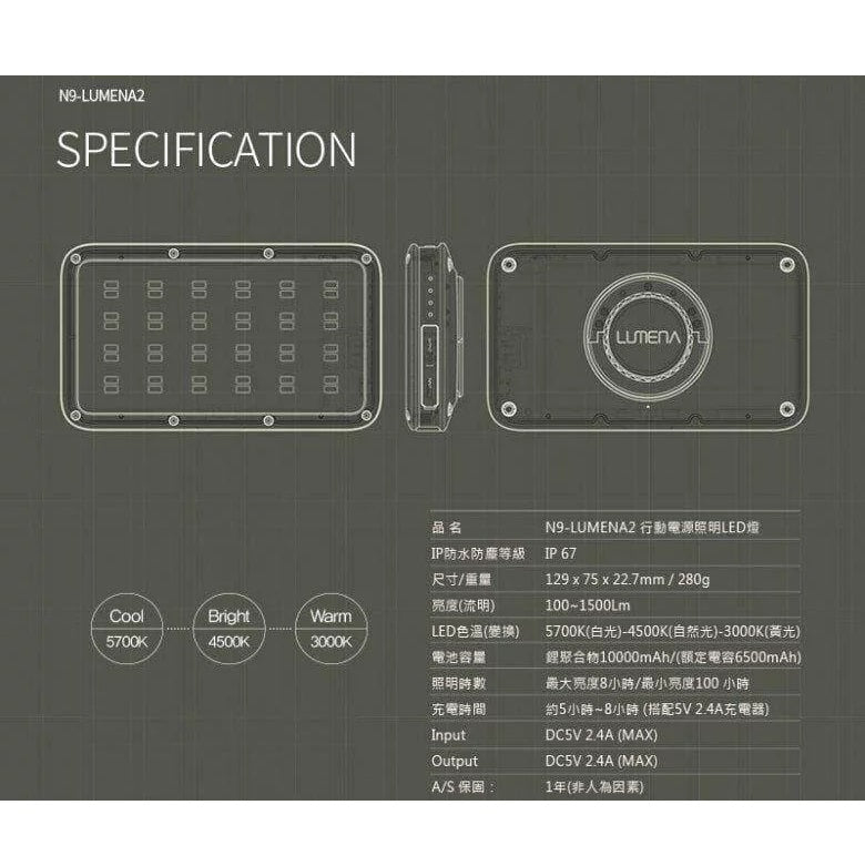 Lumena A2 Metal 防水戶外照明燈