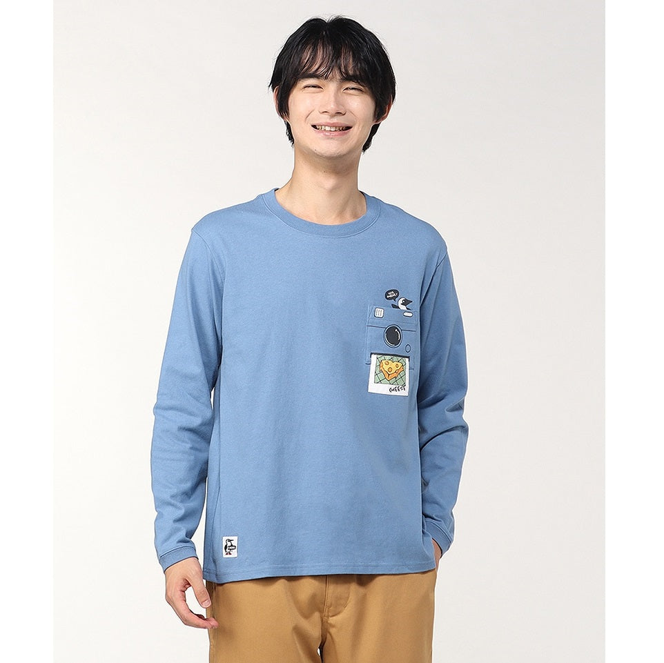 Chums Instant Camera Pocket Brushed Long T-Shirt CH01-2451