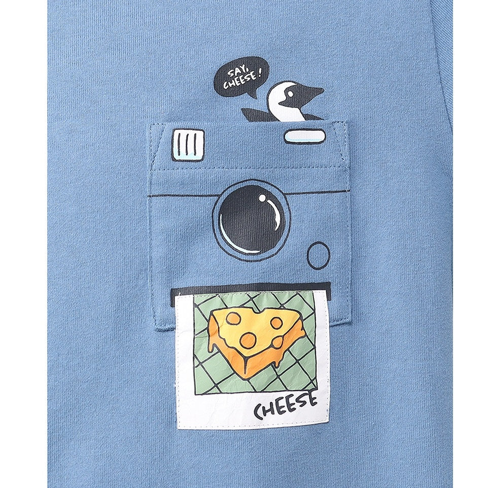 Chums Instant Camera Pocket Brushed Long T-Shirt CH01-2451