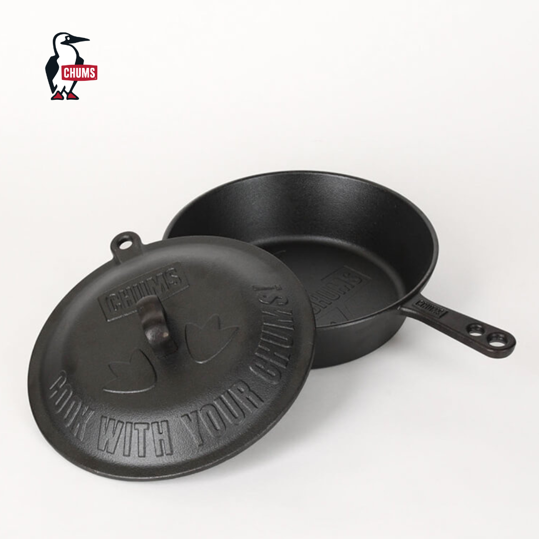 Chums Booby Skillet With Lid 10 Inch 10吋鑄鐵鍋連蓋