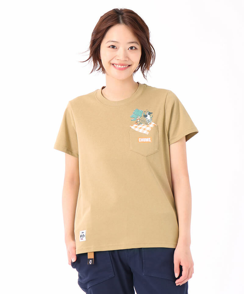 Chums Picnic Booby Pocket T-shirt Beige CH01-2192